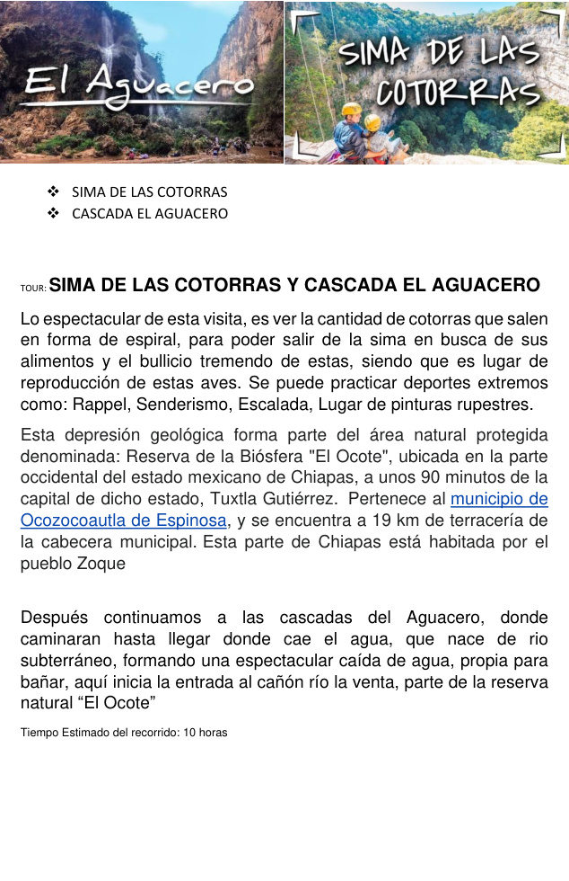 Sima de las Cotorras y Cascada El Aguacero